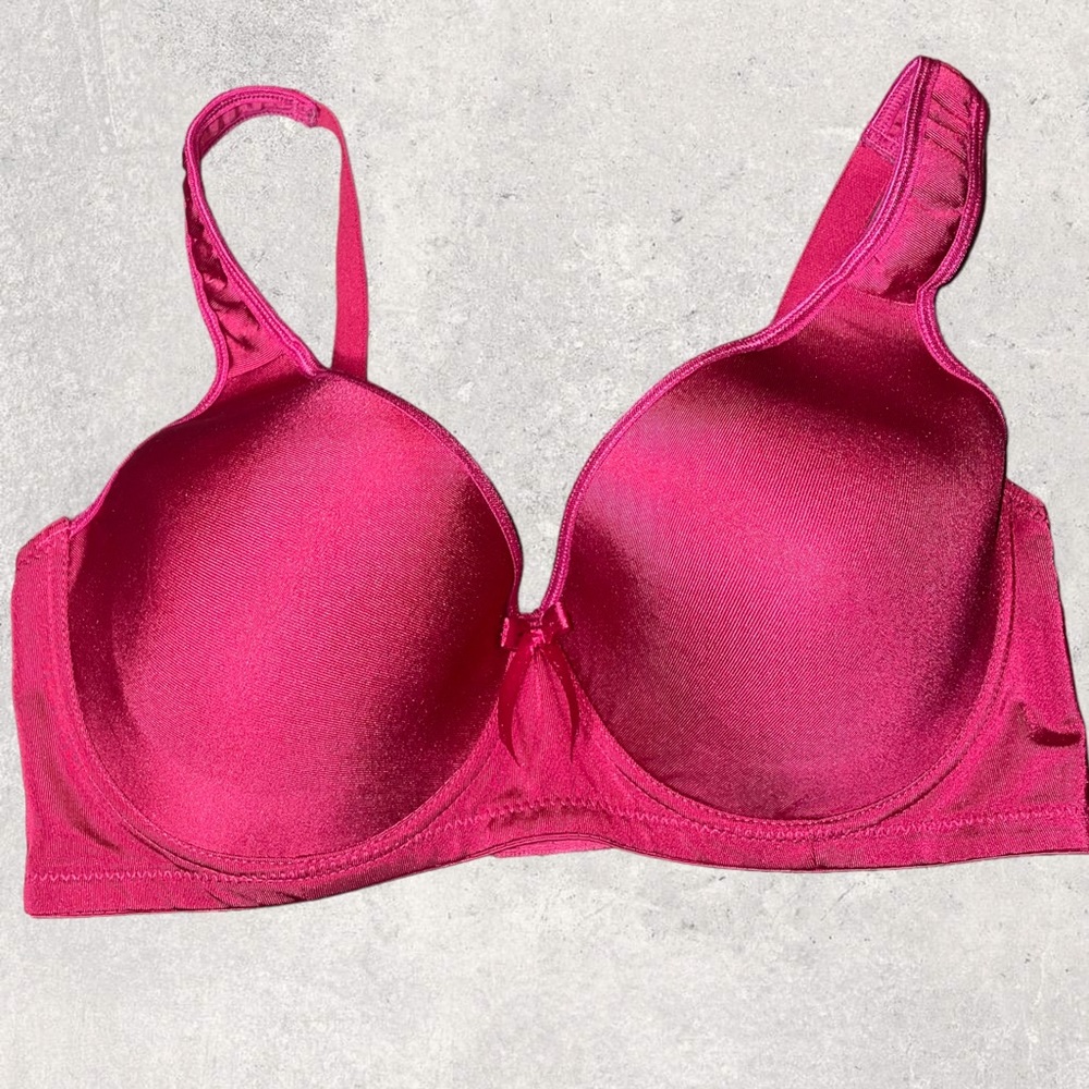 36DDD Angelina Womens Wine Red Underwire Padded Back Closure Full Coverage Bra